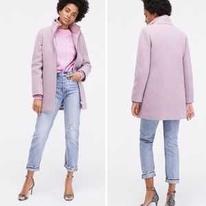 J. Crew Italian Stadium Cloth Wool Lodge Coat Heather Cotton Candy Size 10P